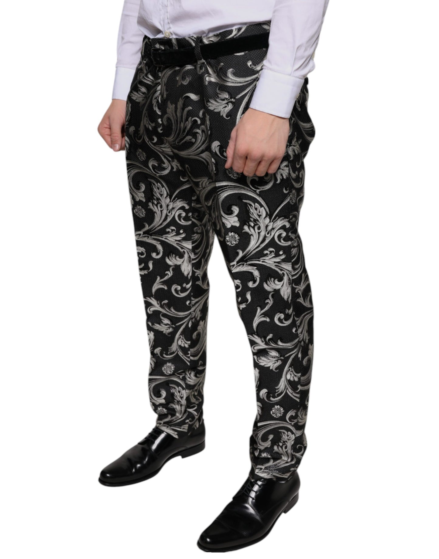 Чорні жаккардові вузькі брюки Dolce &amp; Gabbana