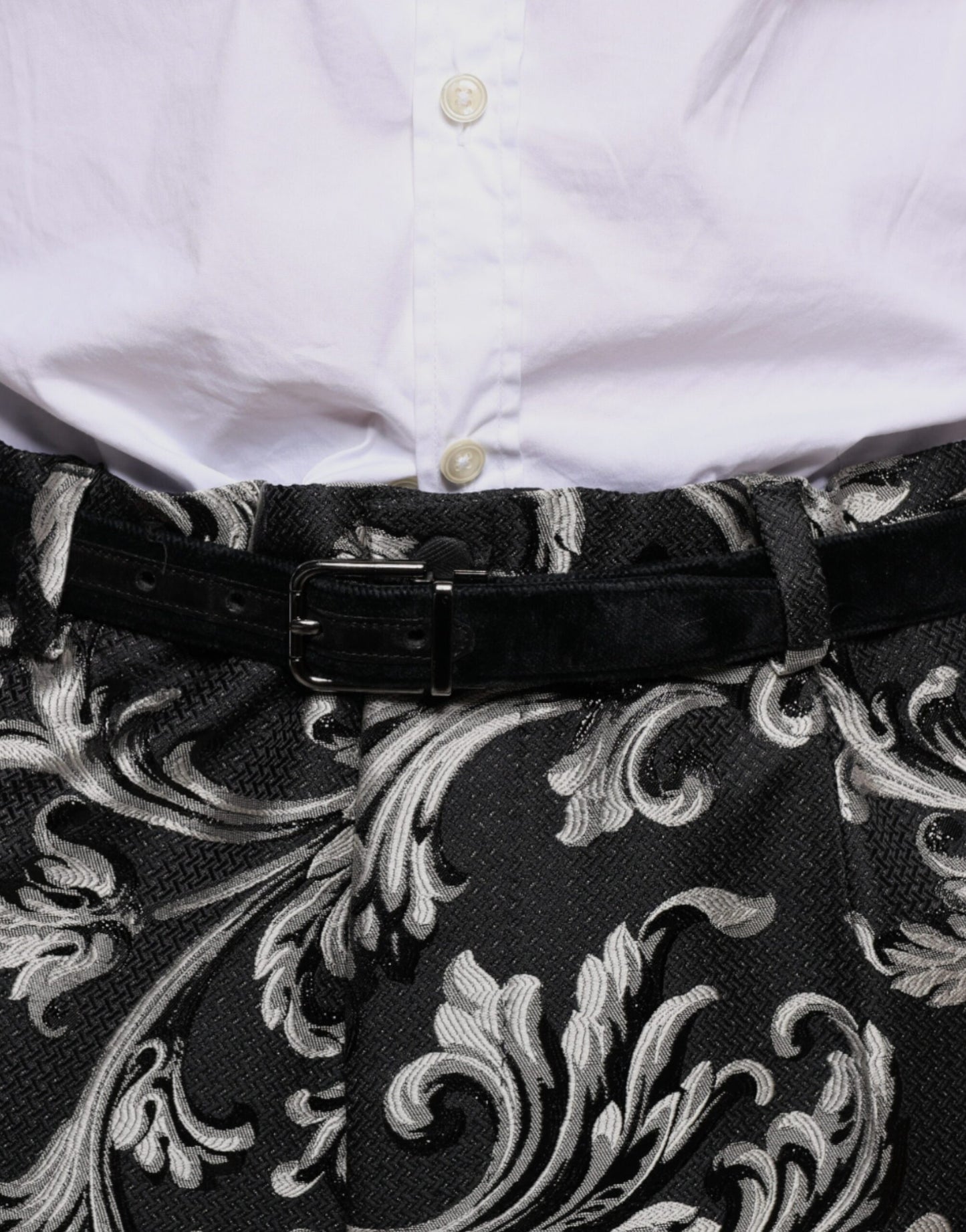 Чорні жаккардові вузькі брюки Dolce &amp; Gabbana