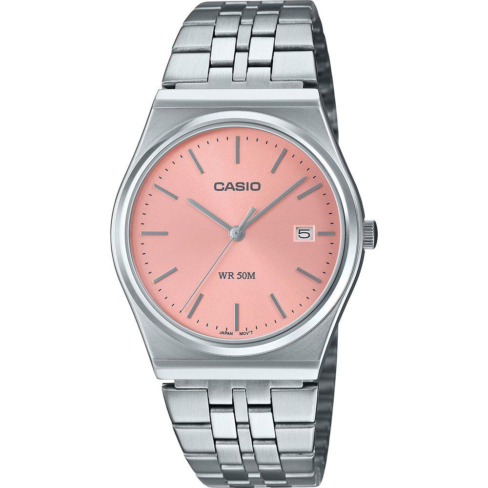 Срібний сталевий годинник Casio