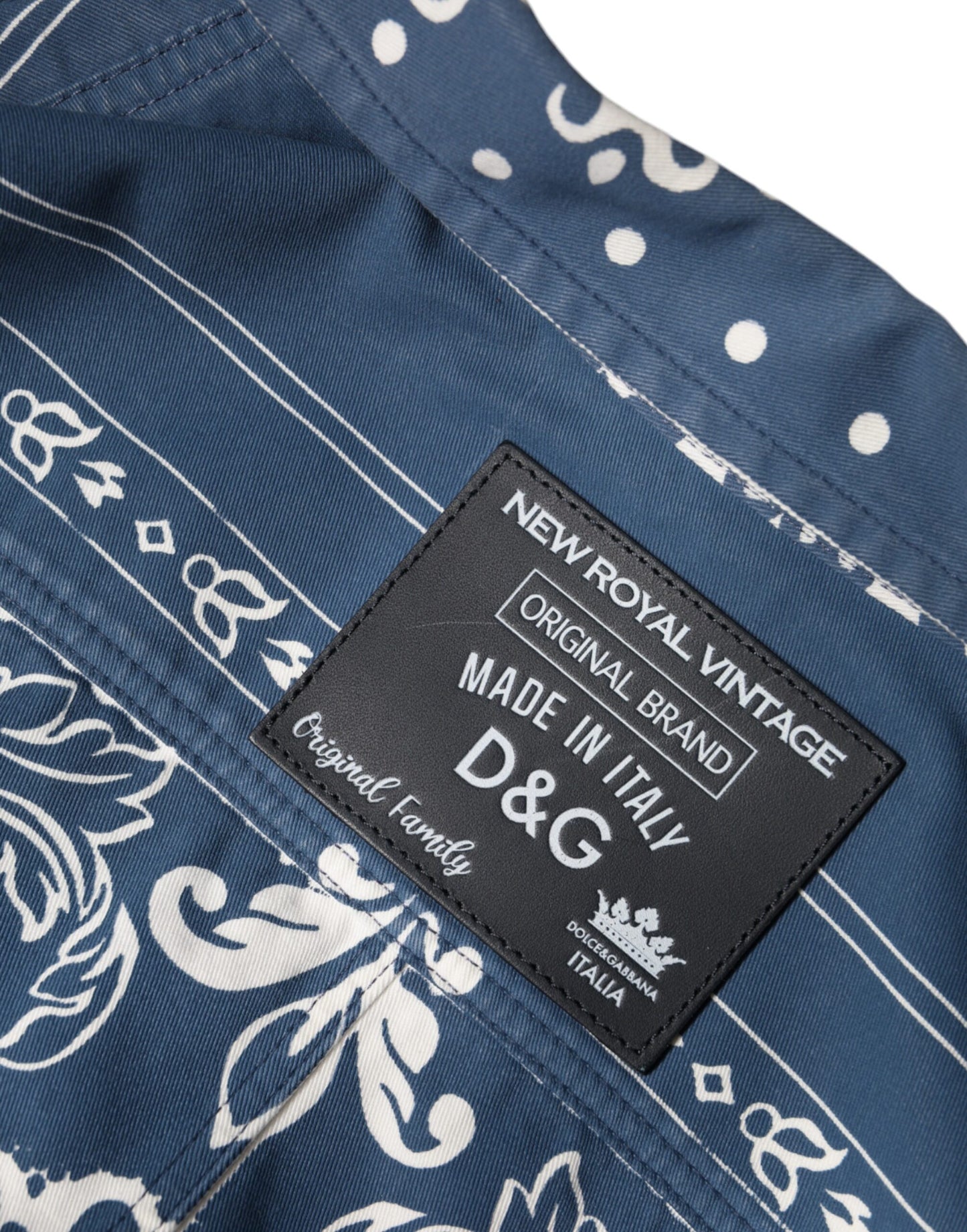Бавовняна повсякденна сорочка Dolce &amp; Gabbana Blue White Bandana