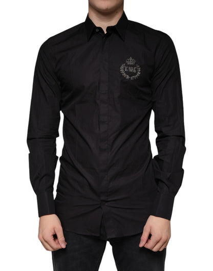 Вишита золота сорочка Dolce &amp; Gabbana Black King Crown