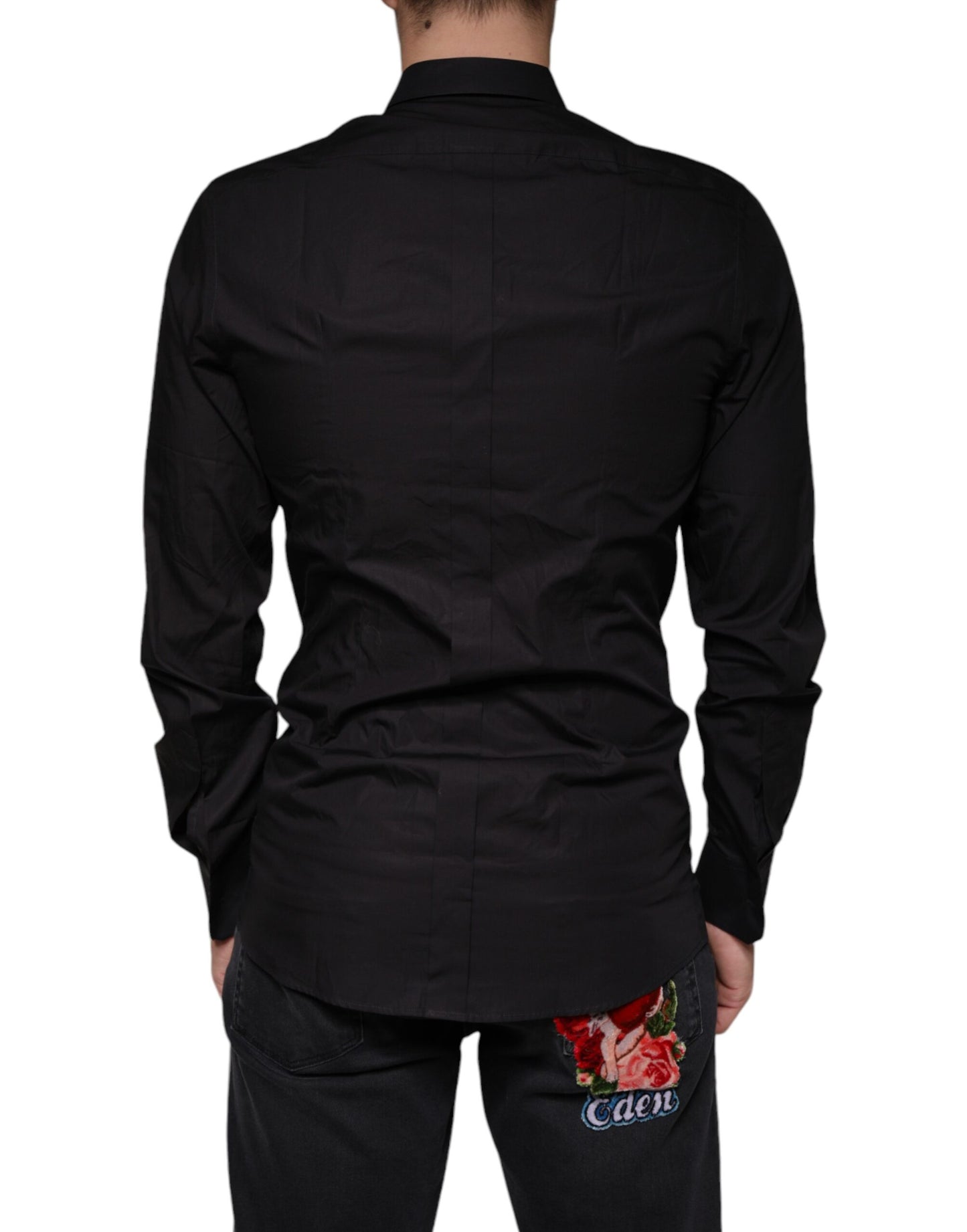 Вишита золота сорочка Dolce &amp; Gabbana Black King Crown