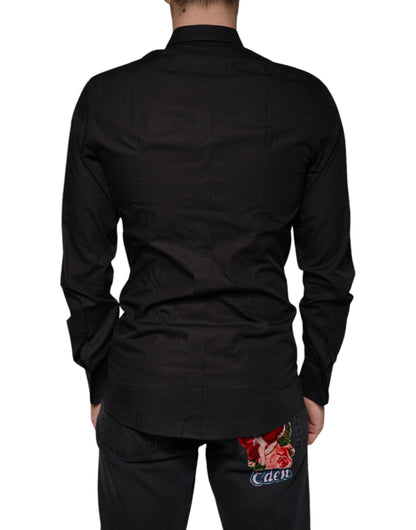 Вишита золота сорочка Dolce &amp; Gabbana Black King Crown