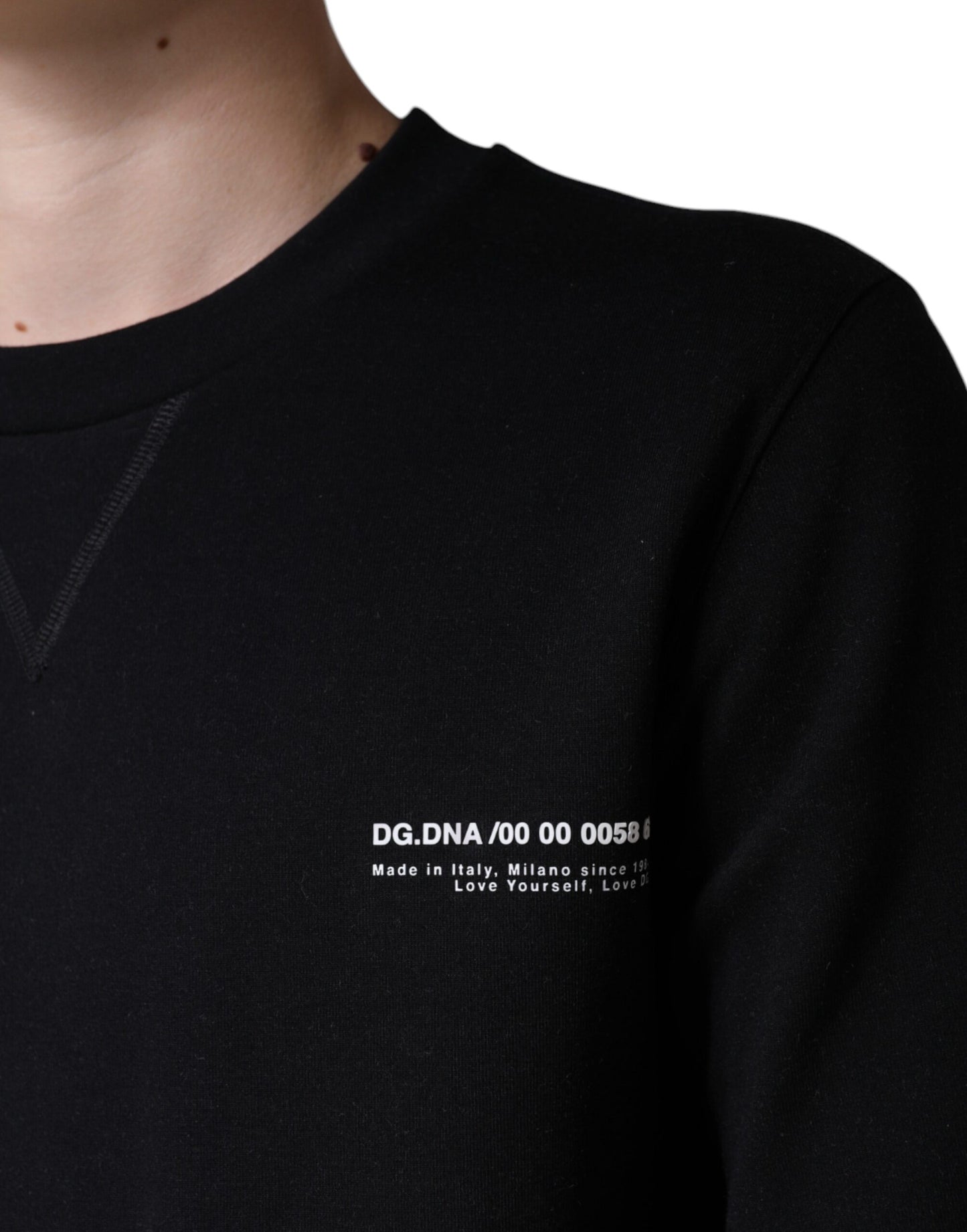 Светр з круглим вирізом і принтом чорного логотипу Dolce &amp; Gabbana