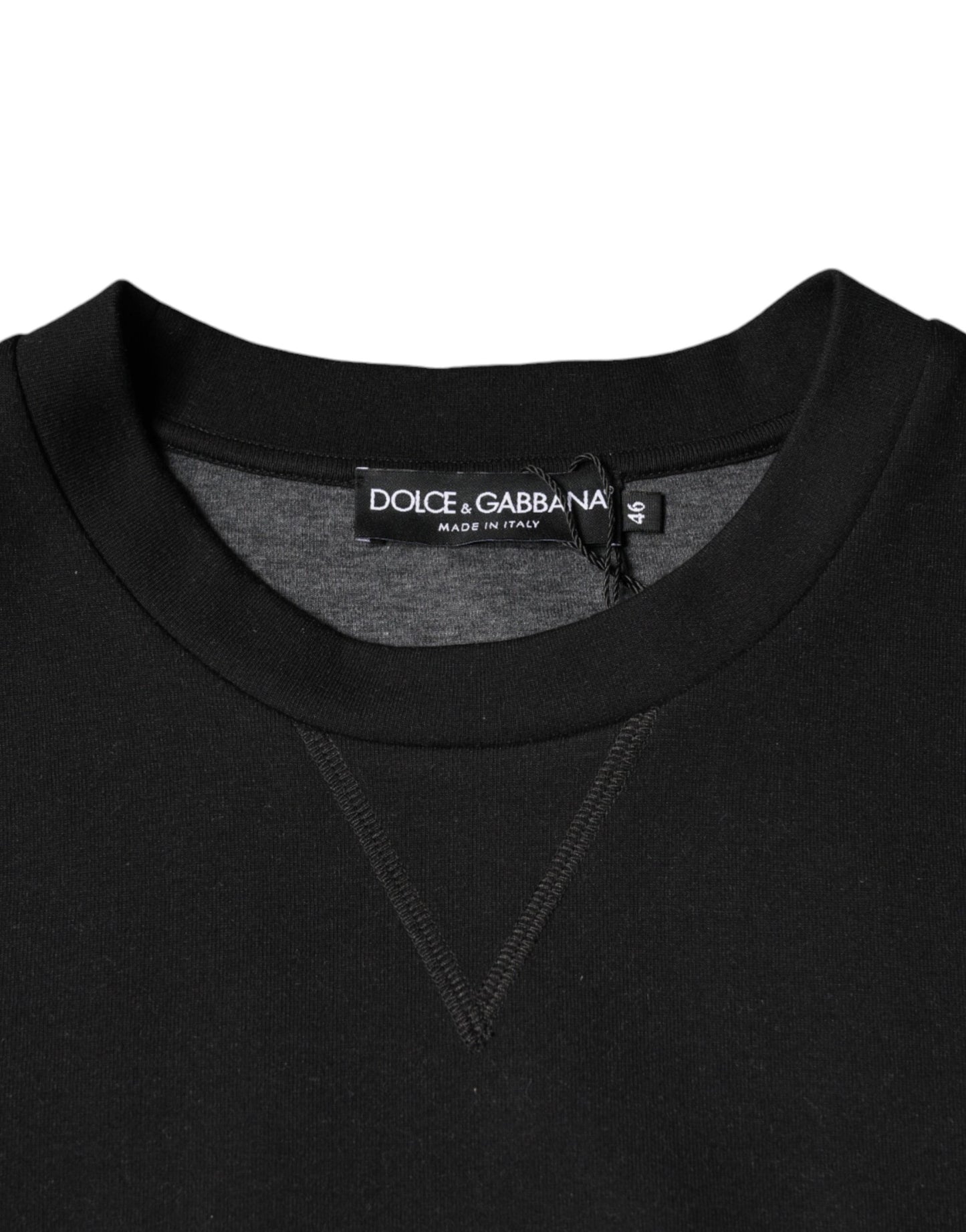 Светр з круглим вирізом і принтом чорного логотипу Dolce &amp; Gabbana