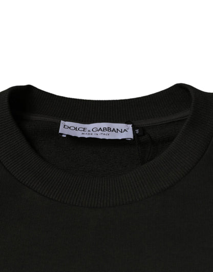 Зелений пуловер Dolce &amp; Gabbana DG Crown з круглим вирізом