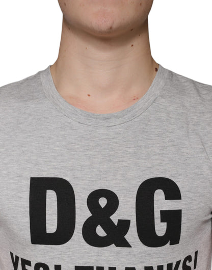 Сіра футболка Dolce &amp; Gabbana з круглим вирізом і коротким рукавом