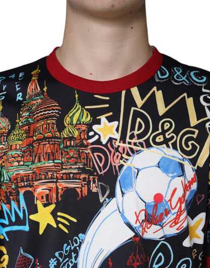 Бавовняна футболка з круглим вирізом Dolce &amp; Gabbana із багатобарвним графічним принтом
