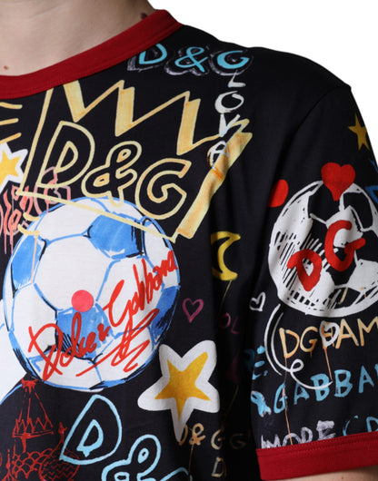 Бавовняна футболка з круглим вирізом Dolce &amp; Gabbana із багатобарвним графічним принтом