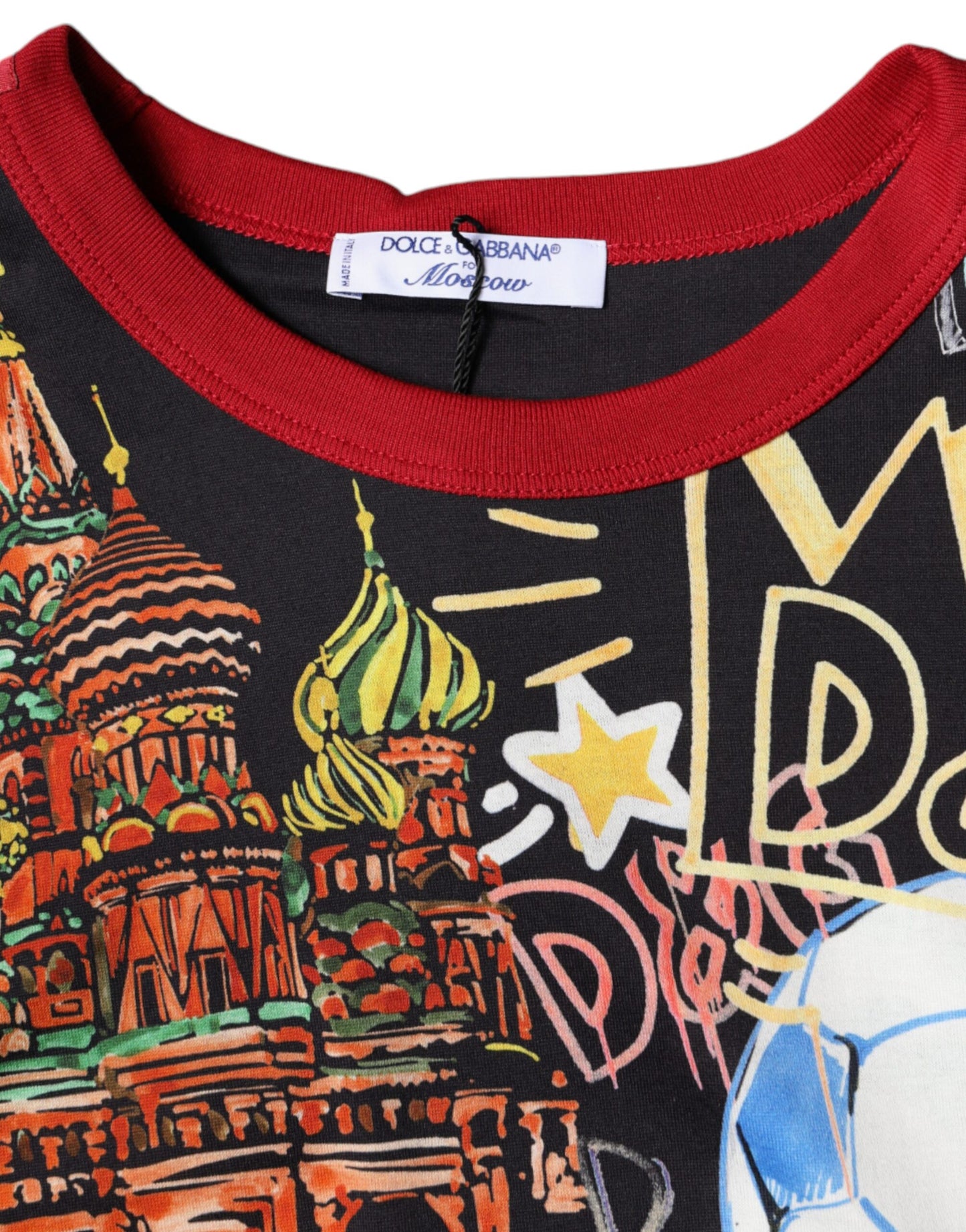 Бавовняна футболка з круглим вирізом Dolce &amp; Gabbana із багатобарвним графічним принтом