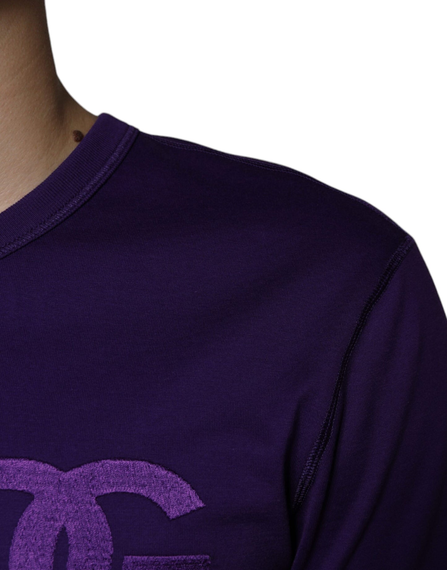 Бавовняна футболка з круглим вирізом з логотипом Dolce &amp; Gabbana Purple DG