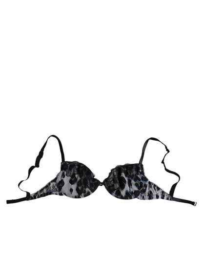 Білий бюстгальтер Roberto Cavalli з леопардовим пуш-апом Reggiseno
