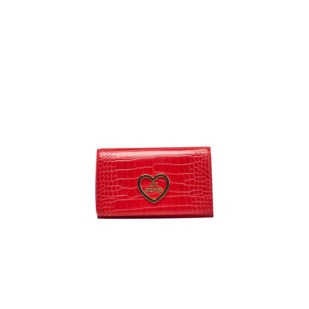 Червона поліетиленова жіноча сумка через плече Love Moschino