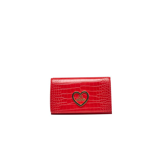 Червона поліетиленова жіноча сумка через плече Love Moschino