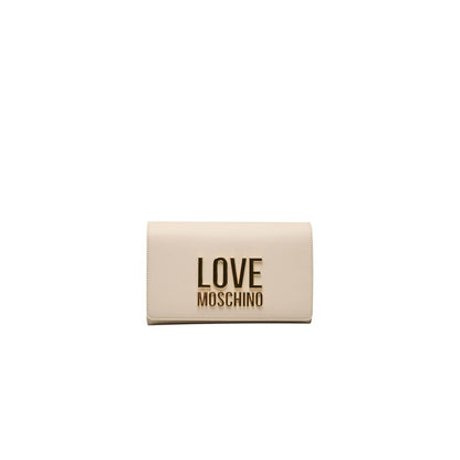 Бежева поліетиленова жіноча сумка через плече Love Moschino