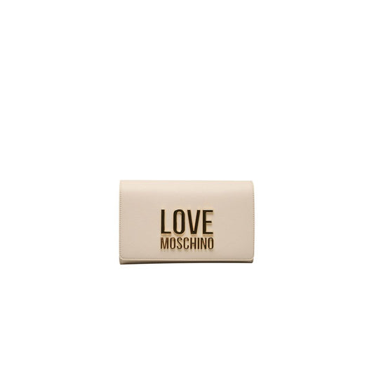 Бежева поліетиленова жіноча сумка через плече Love Moschino