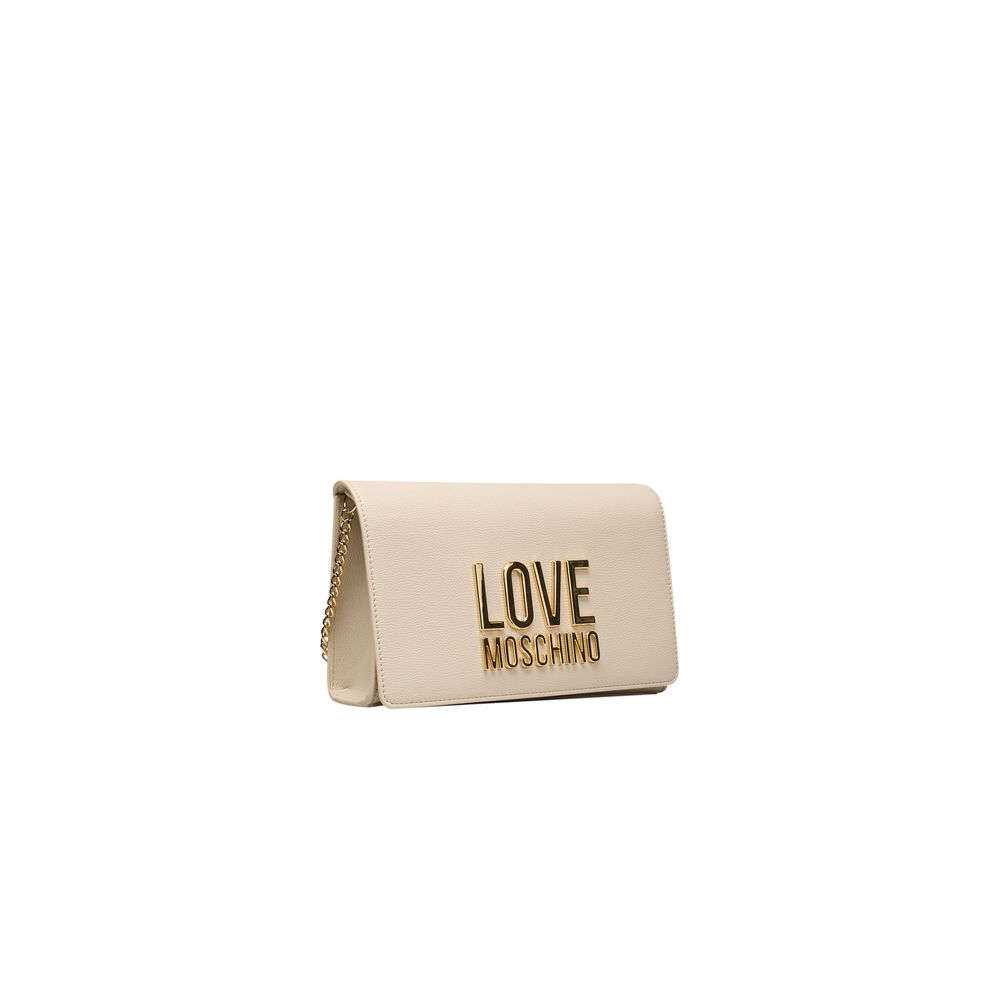Бежева поліетиленова жіноча сумка через плече Love Moschino