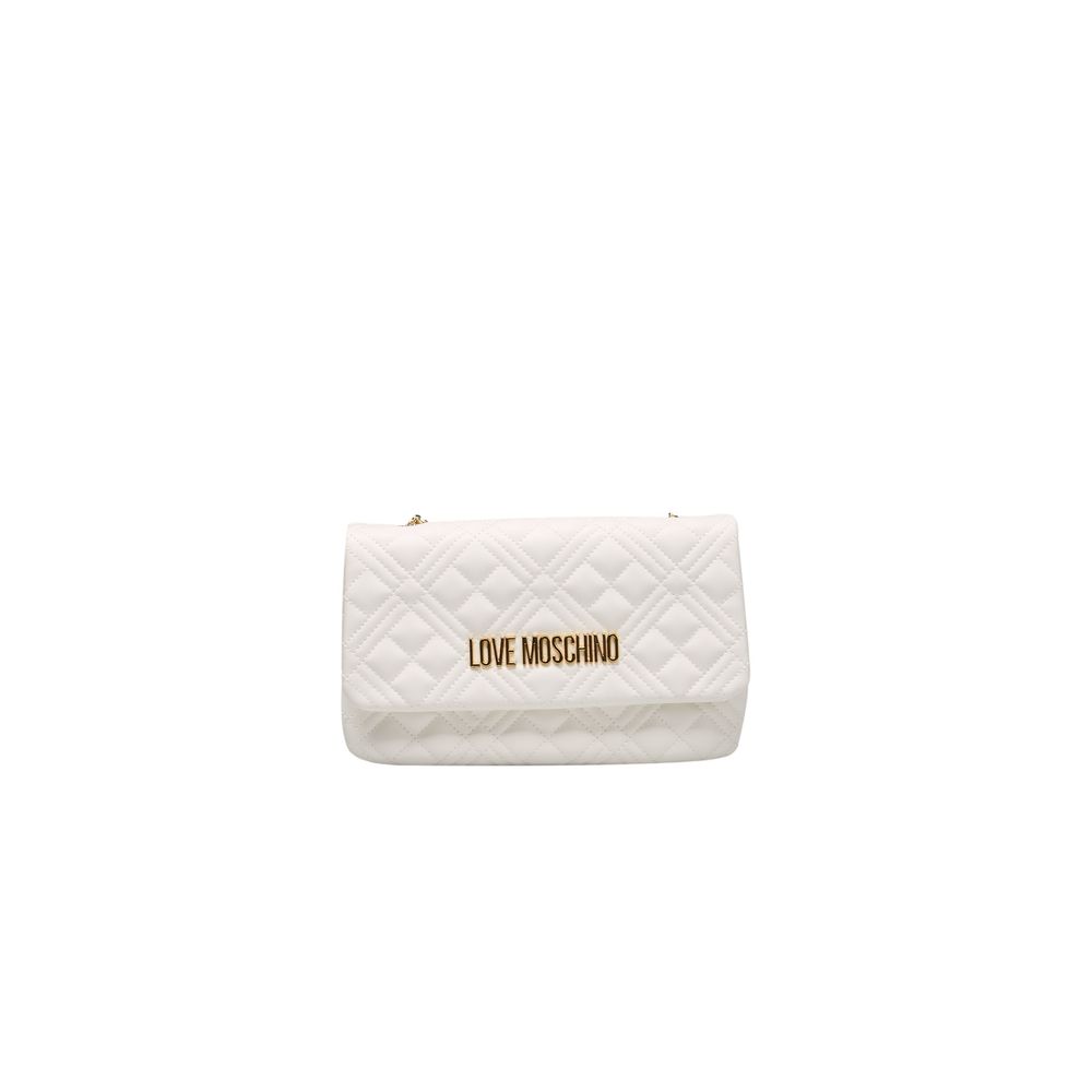 Біла поліетиленова жіноча сумка через плече Love Moschino