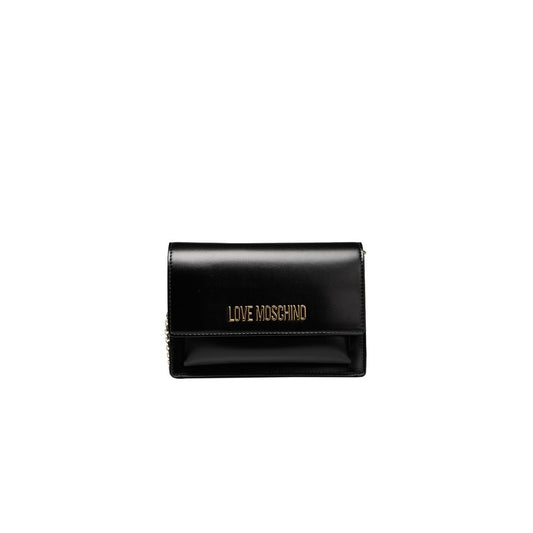 Чорна поліетиленова жіноча сумка через плече Love Moschino