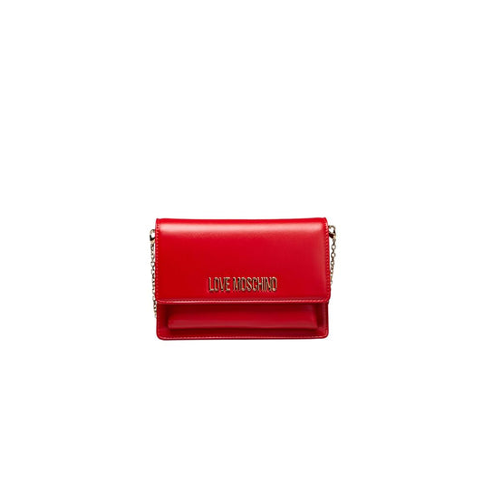 Червона поліетиленова жіноча сумка через плече Love Moschino