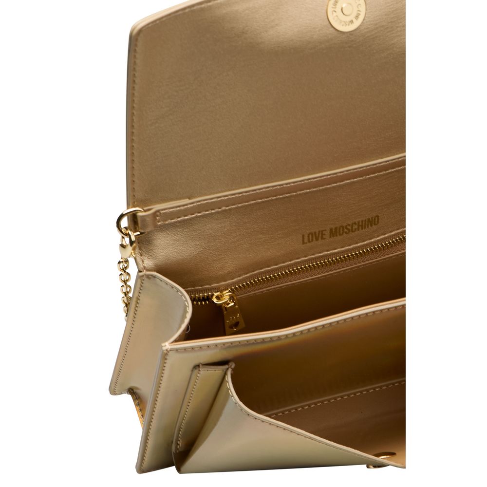 Поліетиленова жіноча сумка через плече Love Moschino Gold