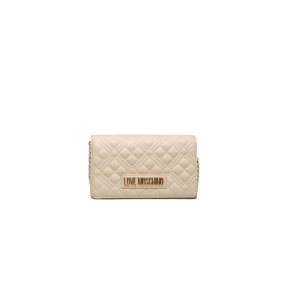 Бежева поліетиленова жіноча сумка через плече Love Moschino