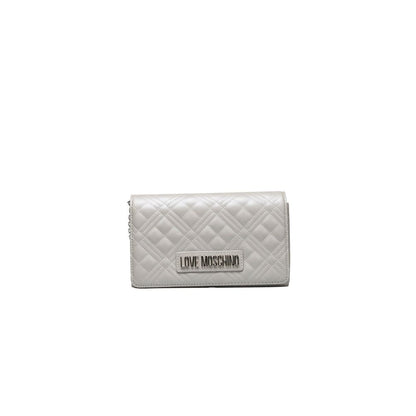 Срібна поліетиленова жіноча сумка через плече Love Moschino