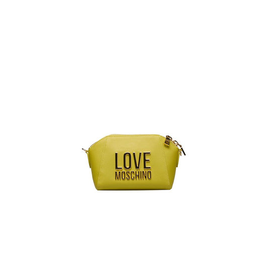 Жовта поліетиленова жіноча сумка через плече Love Moschino