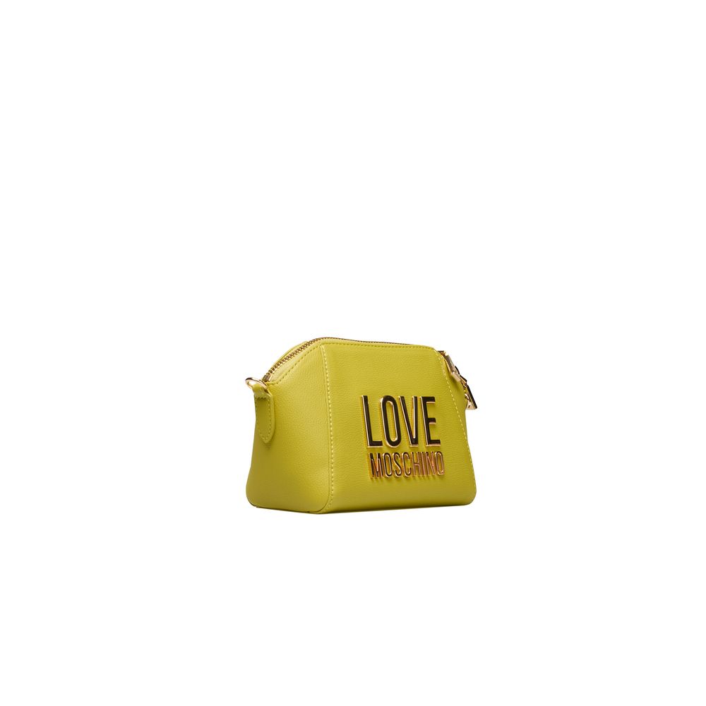 Жовта поліетиленова жіноча сумка через плече Love Moschino
