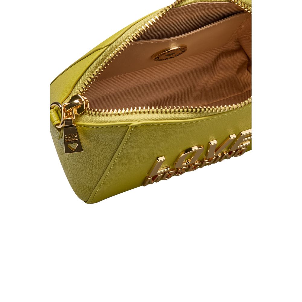 Жовта поліетиленова жіноча сумка через плече Love Moschino