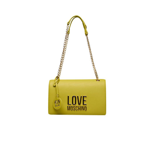 Жовта поліетиленова жіноча сумка через плече Love Moschino
