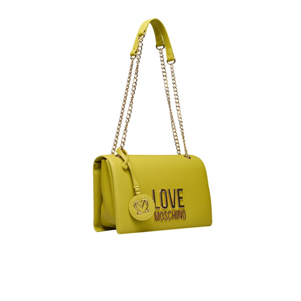 Жовта поліетиленова жіноча сумка через плече Love Moschino