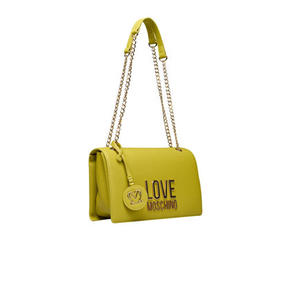 Жовта поліетиленова жіноча сумка через плече Love Moschino