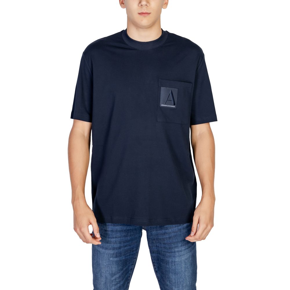 Синя бавовняна футболка Armani Exchange