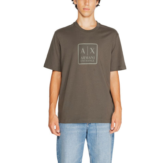 Зелена бавовняна футболка Armani Exchange