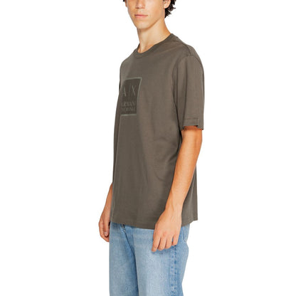 Зелена бавовняна футболка Armani Exchange
