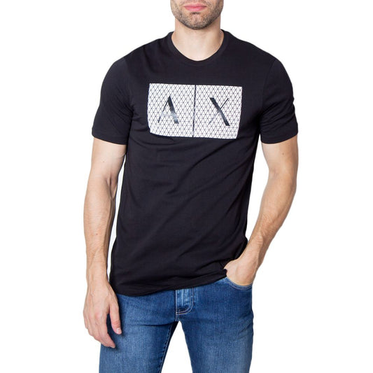 Чорна бавовняна футболка Armani Exchange