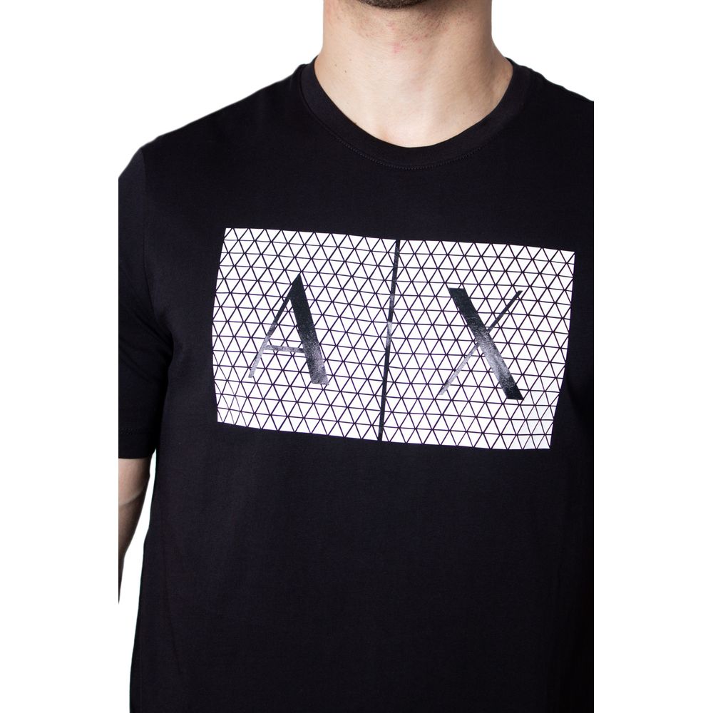 Чорна бавовняна футболка Armani Exchange