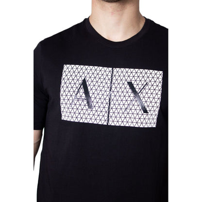Чорна бавовняна футболка Armani Exchange