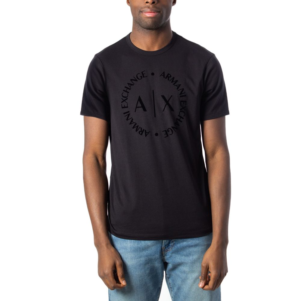 Чорна бавовняна футболка Armani Exchange
