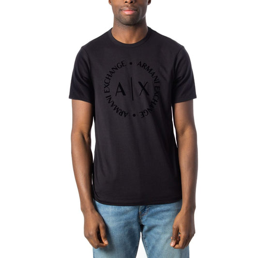 Чорна бавовняна футболка Armani Exchange
