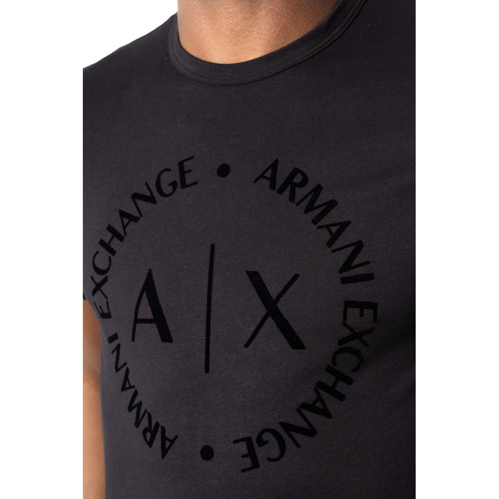 Чорна бавовняна футболка Armani Exchange