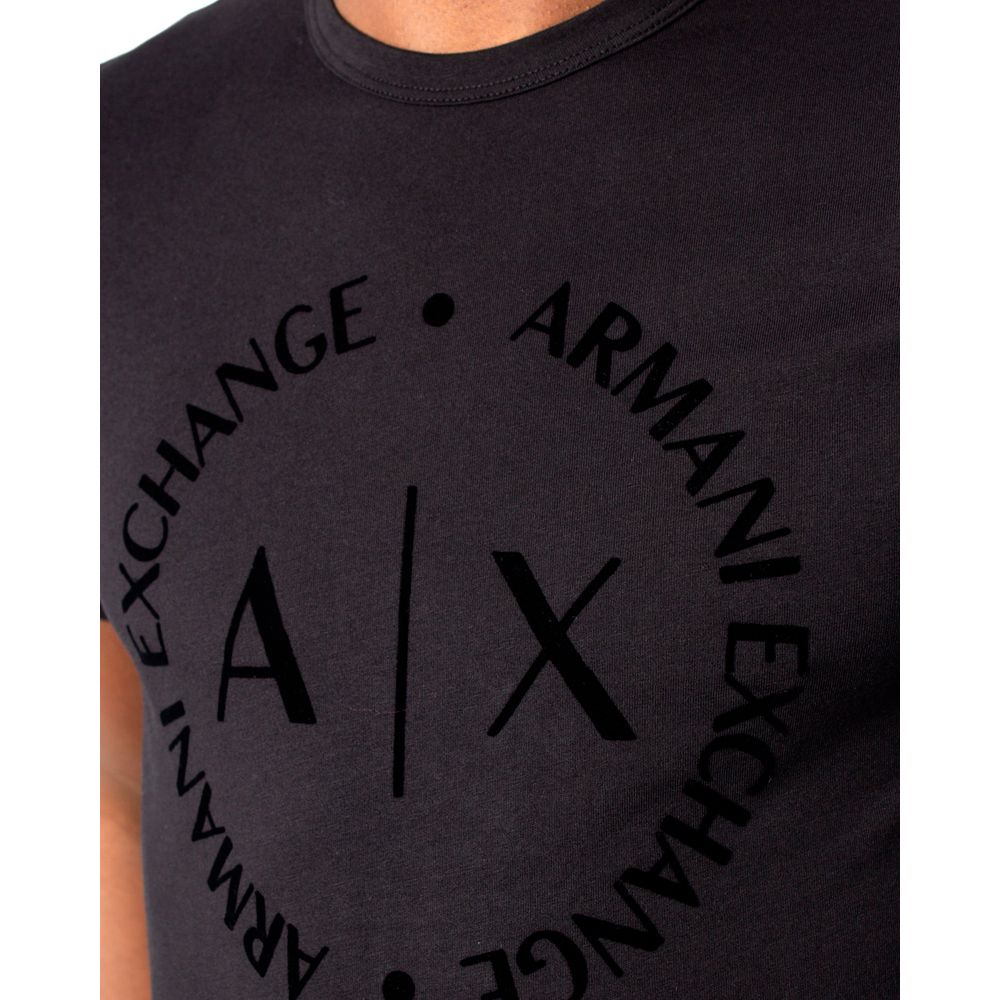 Чорна бавовняна футболка Armani Exchange