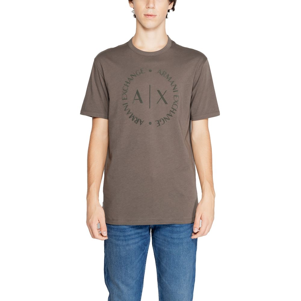 Коричнева бавовняна футболка Armani Exchange