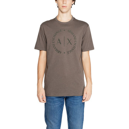Коричнева бавовняна футболка Armani Exchange