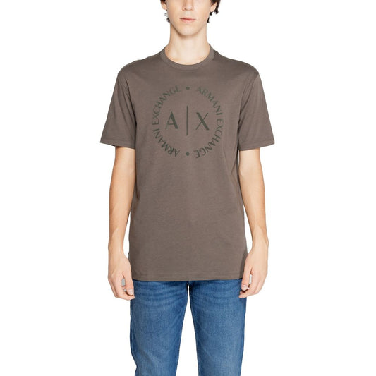 Коричнева бавовняна футболка Armani Exchange
