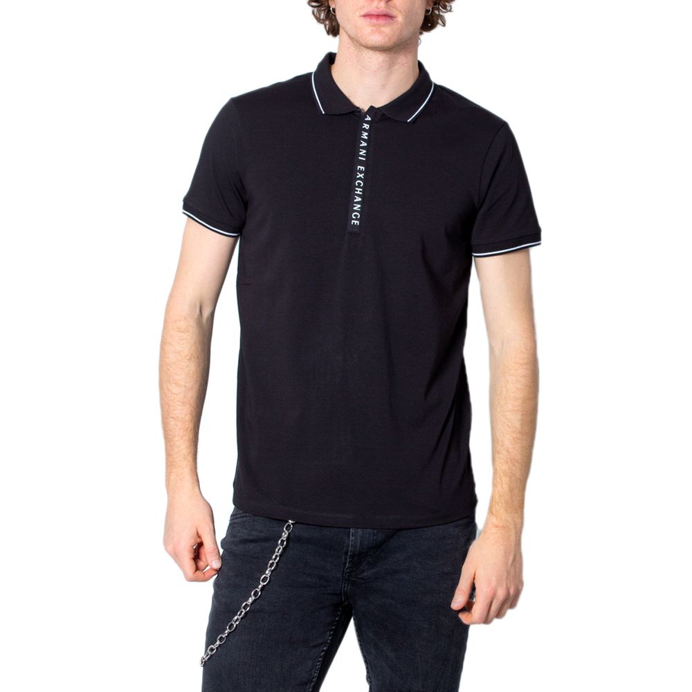 Чорна бавовняна сорочка-поло Armani Exchange