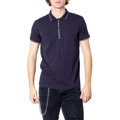 Синя бавовняна сорочка-поло Armani Exchange