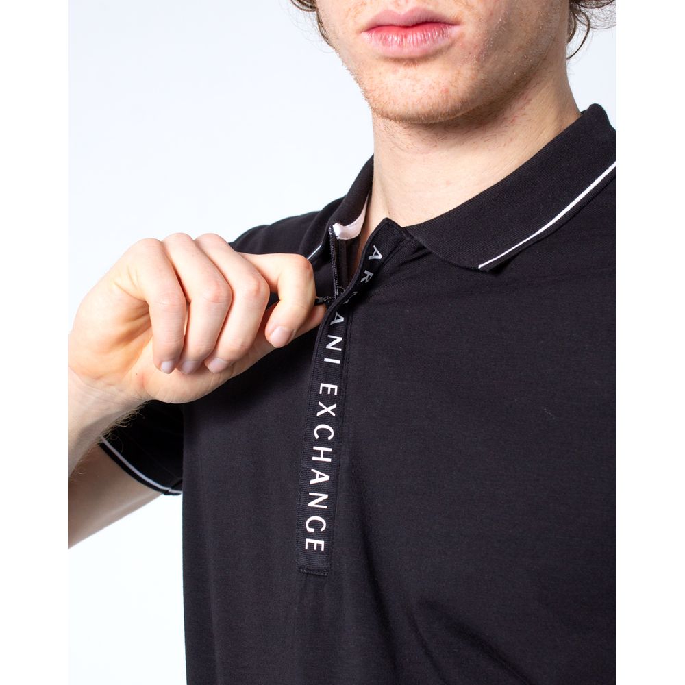 Чорна бавовняна сорочка-поло Armani Exchange