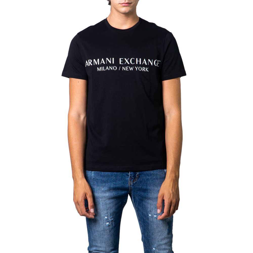 Чорна бавовняна футболка Armani Exchange